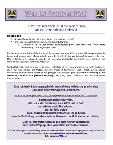 WAS IST SPIRITUALITÄT? - Der Vortrag als .pdf Download